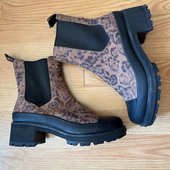 NEW Timberland Womens Kori Park 2.0 Brown Nubuck Leopard Print Chelsea Boots 10 - Picture 3 of 7